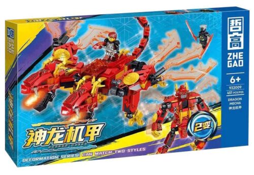 bộ lắp ghép Cơ Giáp Rồng Đỏ ZHEGAO 932009 cho con trai 6 tuổi, giá tốt, hình ảnh hộp sản phẩm