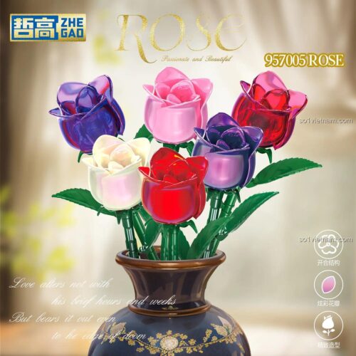 Bộ Lắp Ghép Hoa Hồng ZHEGAO 957005 sau khi lắp ráp