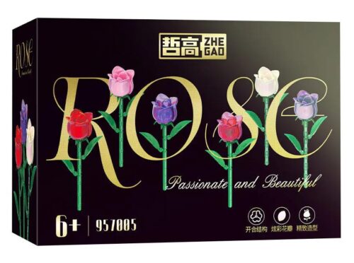 Hộp sản phẩm ZHEGAO 957005 Bộ Lắp Ghép Hoa Hồng