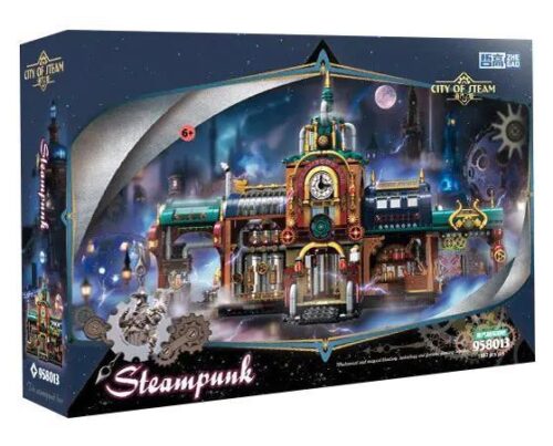 Hộp sản phẩm bộ lắp ghép Mô hình Quán Bar Steampunk ZHEGAO 958013, 1557 chi tiết, quà tặng cho thanh niên 14 tuổi.