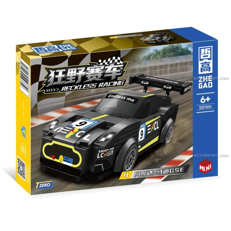 ZHEGAO DZ7001 Reckless Racing - Bộ lắp ghép xe đua tốc độ cao, 673 mảnh, 4 mẫu lắp được, cho bé 6 tuổi