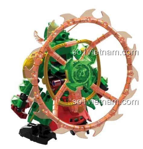 Chi tiết mặt sau của đồ chơi xếp hình GZ2003 ZHEGAO Quan Vũ Vân Trường phiên bản Robot.