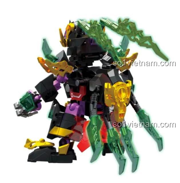 Hiệu ứng dạ quang của đồ chơi mô hình Robot Lữ Bố ZHEGAO GZ 2004, quà tặng độc đáo cho bé trai.