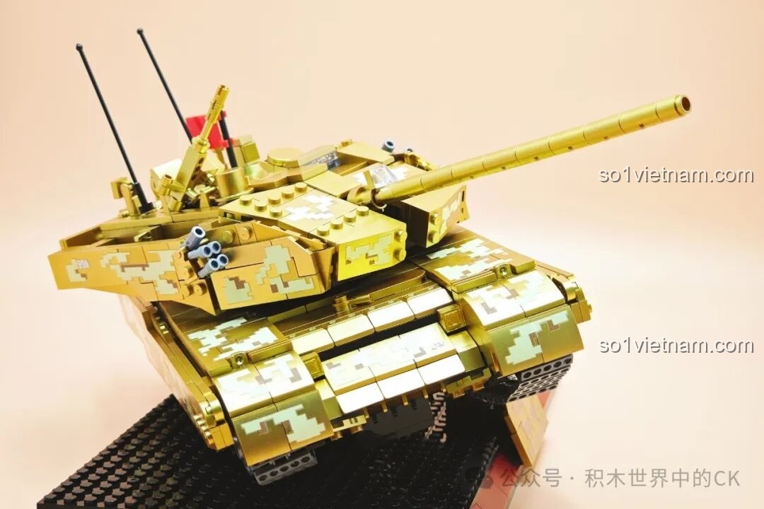 Mô hình xe tăng 99A Vàng Hoàng Kim ZHEGAO GZ2008 hoàn thiện.