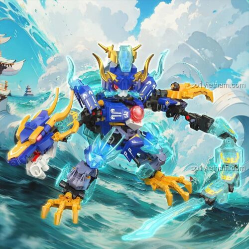 Mô hình Mecha Ngao Bính GZ 6348 sau khi lắp ráp, bộ đồ chơi sáng tạo cho bé trai.