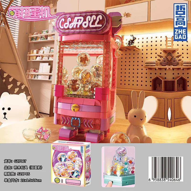 Bộ lắp ghép ZHEGAO GZ7067 Máy Bán Đồ Chơi Viên Nang màu hồng cho bé gái 6 tuổi, giá rẻ.