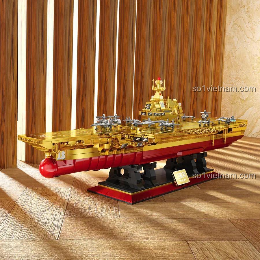 Bộ xếp hình Tàu sân bay Phúc Kiến ZHEGAO GZ8888A, mô hình tàu sân bay số 18, đồ chơi lắp ráp sáng tạo cho bé trai 6 tuổi