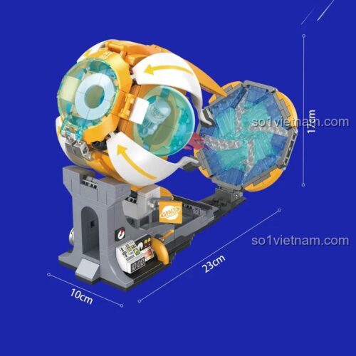 Mặt sau hộp đồ chơi mô hình ZHEGAO HT1009 Phi thuyền không gian, gồm 401 chi tiết, tương thích LEGO®.