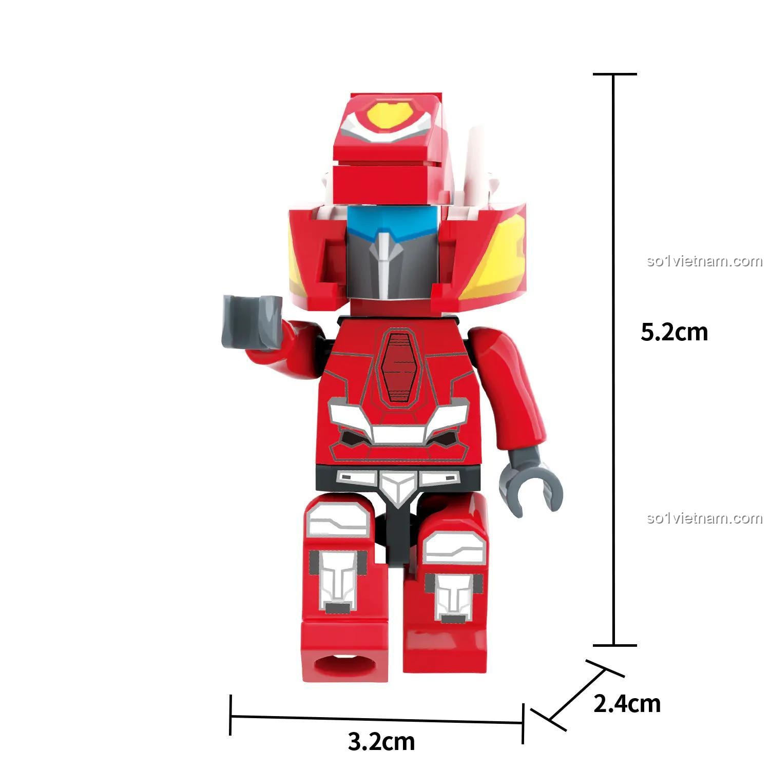 Đồ chơi mô hình ZHEGAO KB2008 robot biến hình Carbot màu đỏ, chi tiết cao, kích thước 5.2cm, phù hợp bé trai 6 tuổi, hành động bất ngờ.