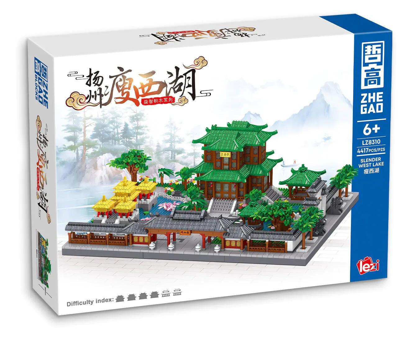 ZHEGAO LZ8310 Bộ lắp ghép Tây Hồ Dương Châu 4417 Mảnh Ghép Kiến trúc Tinh Xảo cho bé 6 tuổi