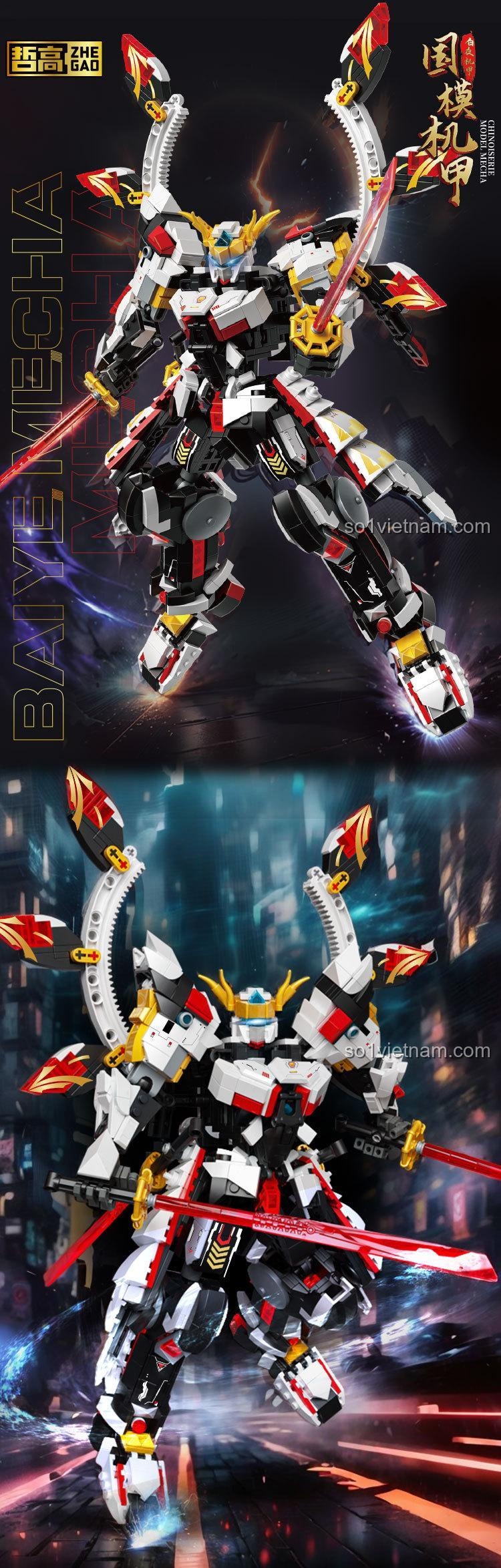 Mô hình Mecha Bạch Dạ QJ 5311 với vũ khí kép, đồ chơi lắp ráp ZHEGAO cho con trai 14 tuổi, thiết kế độc đáo, chi tiết cao.