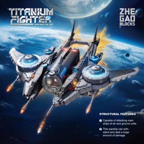 ZHEGAO QJ5474 Tàu Chiến Titanium bộ đồ chơi khoa học viễn tưởng 1001 mảnh ghép