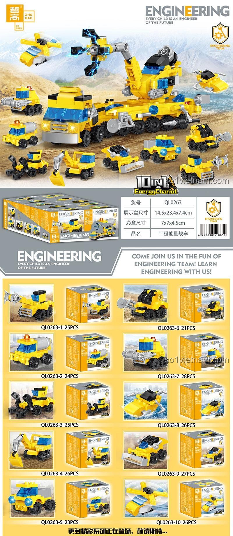 Các mẫu lắp ráp từ bộ đồ chơi ZHEGAO QL0263