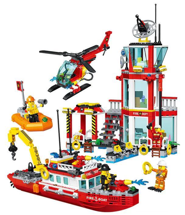Bộ đồ chơi Trạm Cứu Hỏa Hàng Hải ZHEGAO QL2260, mô hình đa dạng với 779 chi tiết, phù hợp bé trai 6 tuổi, giá tốt.