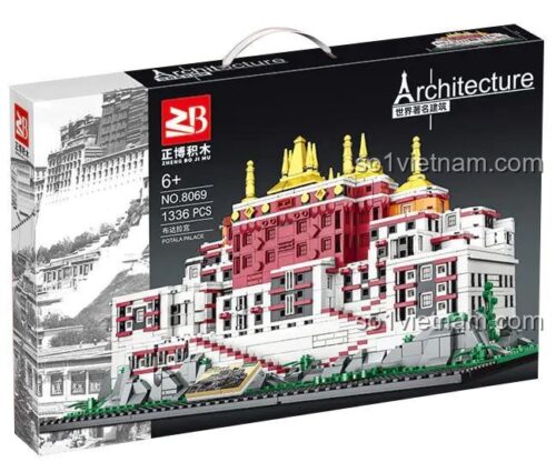 Hộp đồ chơi mô hình Zhengbo 8069, tái hiện Cung điện Potala, di sản thế giới cho cả trai và gái 6 tuổi.