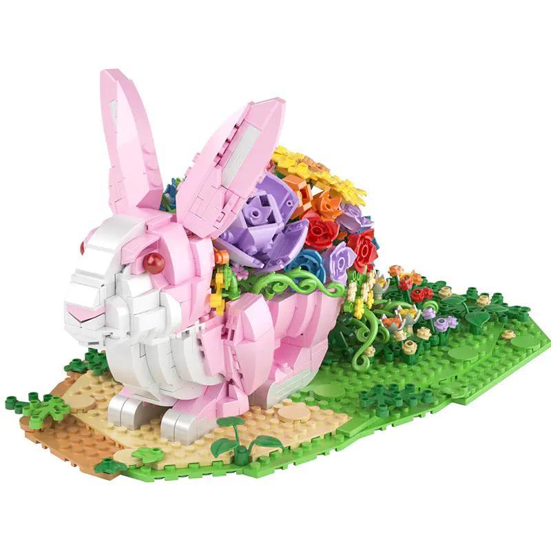 bộ lắp ghép Mô hình Thỏ Cõng Hoa Zhengbo 9117 sắc hoa rực rỡ, thiết kế độc đáo cho bé gái 6 tuổi giá tốt