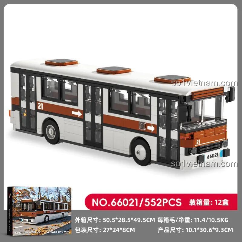 Hộp sản phẩm đồ chơi mô hình Xe buýt công cộng 66021 của Zhuanyue Xbert, gồm 552 chi tiết, giá tốt.