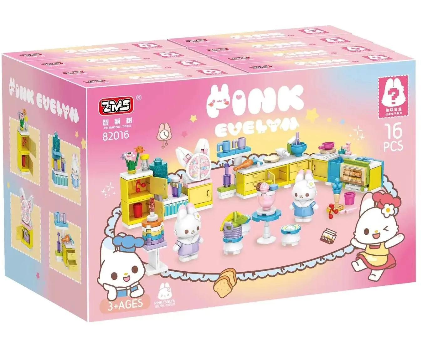 Bộ đồ chơi Bếp Hồng Evelyn ZMS 82016 blind box cho bé gái 3 tuổi, giá tốt, bộ sưu tập 16 mẫu đáng yêu