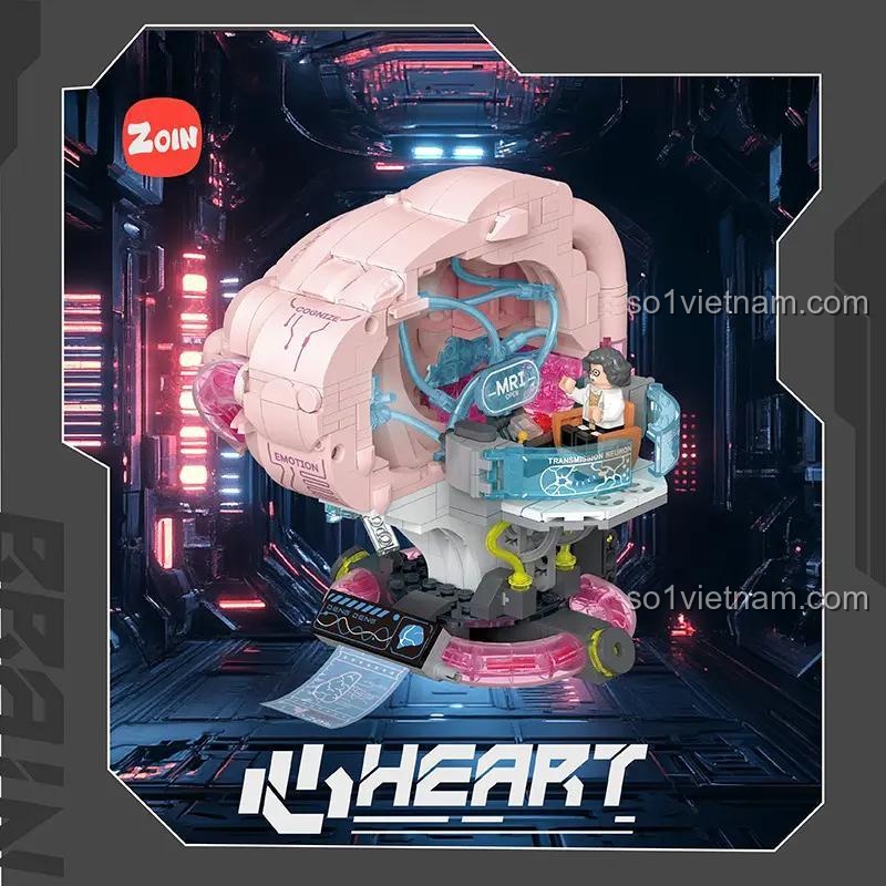 Mô hình Não Bộ Zoin GK101, bộ lắp ghép cấu trúc não bộ với đèn LED và âm thanh, có minifigure bác sĩ
