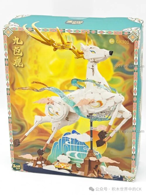 Mô hình Cửu Sắc Lộc Zoin GK301 sau khi lắp ráp, bộ xếp hình đồ chơi sáng tạo cho bé 6 tuổi
