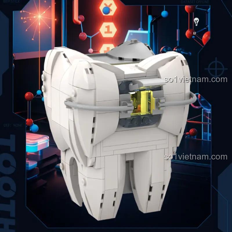 Chi tiết mô hình răng Cyberpunk GK103 Zoin, đồ chơi lắp ghép cho bé 6 tuổi