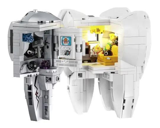 Mô hình răng Cyberpunk GK103 Zoin có đèn LED, khám phá thế giới bên trong, đồ chơi lắp ghép cho bé 6 tuổi