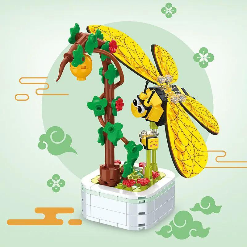 Bộ lắp ghép Ong Mật Trong Chậu Cây Zuanma 103-F2, Mô hình Ong Mật và Chậu Cây Xanh, Đồ chơi giáo dục cho bé 6 tuổi