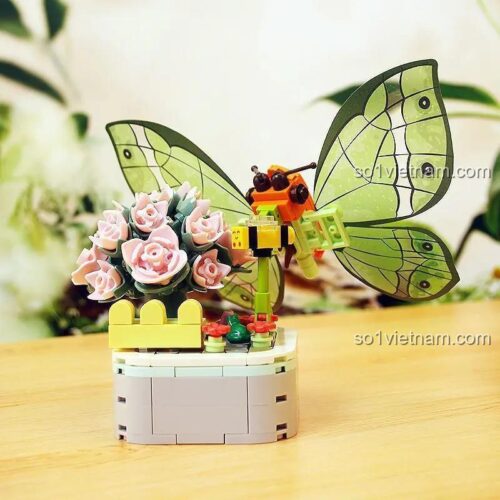 Bộ lắp ráp Zuanma 103-F8 Bướm Hoa, mô hình trang trí sắc hoa rực rỡ, 226 chi tiết, phù hợp cho bé gái 6 tuổi